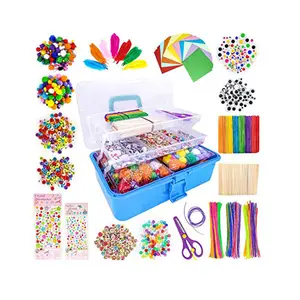 1500Pcs DIY Art and Craft Supplies for Kids with Folding Storage Box Factory custom all kinds of DIY sets