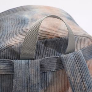 Custom Unisex Tie-Dye Corduroy <b>Backpack</b> Fashion School Metal Zipper Outdoor Sports Polyester Lining Keymay KM2689 - Product Image 3