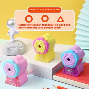 Color de contraste chica corazón diseño portátil dibujos animados <span class=keywords><strong>flor</strong></span> sacapuntas pequeño al por mayor Sacapuntas de plomo para graduación - Product Image 3