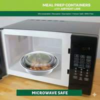 Freshware – Bols de préparation des repas avec couvercles, en plastique, sans BPA, empilables, compatibles micro-ondes/lave-vaisselle/congélateur, 28 oz