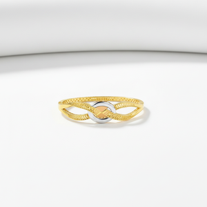 กำไลข้อมือทองสองสีแบบเชื่อมต่อกัน ดีไซน์ทันสมัยสำหรับผู้หญิง พร้อมลวดลายฉลุสุดเก๋ เครื่องประดับน้ำหนักเบา - Product Image 2