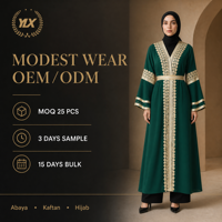 Nouveauté vêtements islamiques pour femmes musulmanes, abaya turque élégante à manches longues brodée, prix de gros