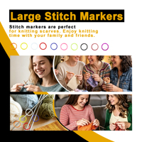 Marqueurs de mailles métalliques fermés de 17 mm, anneaux de suivi de progrès verrouillables pour le tricot et le crochet épais, qualité professionnelle