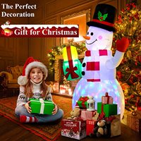 Décorations de cour de bonhomme de neige gonflables de Noël avec des lumières LED rotatives colorées intégrées