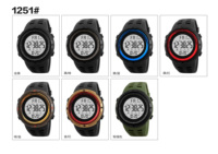 Relojes Hombre jam tangan olahraga pria, arloji Digital kronograf tahan air 1251