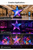 Pantalla LED Personalizada en Forma de Estrella de Cinco Puntas con Señalización Digital, Paneles de Video Publicitarios LED para Centros Comerciales