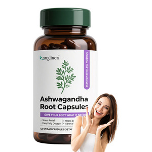 Supplément à base de plantes OEM ODM d'usine pour le soulagement du stress chez l'adulte Posologie quotidienne facile Soutien à la santé surrénale Capsules de racine d'Ashwagandha - Product Image 1