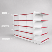 Étagères de supermarché gondole métalliques solides à simple et double face, les plus vendues, pour présentation en magasin, installation rapide