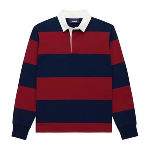 OEM Custom Collar 100% Cotton Polo <strong>Shirt</strong> <strong>with</strong> logo Long Sleeve <strong>Jumper</strong> Striped Knitted Rugby Golf Polo <strong>Shirt</strong> for Men - Product Image 1