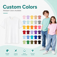 T-shirt Enfant Personnalisable avec Logo, Coton Peigné Biologique, Uni, Service d'Impression Uniforme Scolaire, Usine OEM