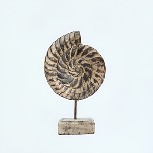 Vintage Wooden Handcrafted Spiral Block Sculpture on Stand Decorative Table Display for <b>Sideboard</b> Console Coffee Table - Product Image 1