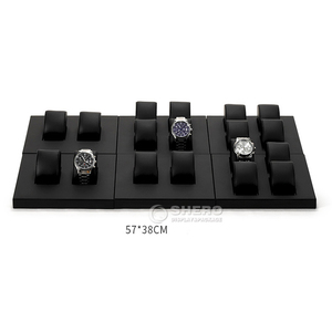 Présentoir à montres personnalisé en cuir PU de haute qualité, plateau organisateur pour montres - Product Image 1