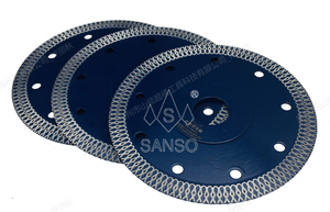 Lame de scie <span class=keywords><strong>diamant</strong></span>ée turbo Sanso de qualité industrielle, finition blanche, pour la découpe des bords de pierre, personnalisable OEM, <span class=keywords><strong>disque</strong></span> de coupe humide/sèche - Product Image 4