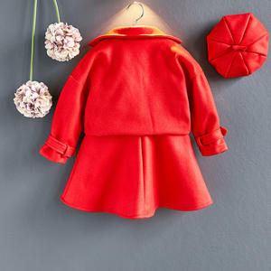 Nuevo Conjunto de Abrigo y Vestido de Princesa Rojo Coreano de Moda para Niñas de Aliexpress, Ropa Infantil de Fabricante Chino - Product Image 4