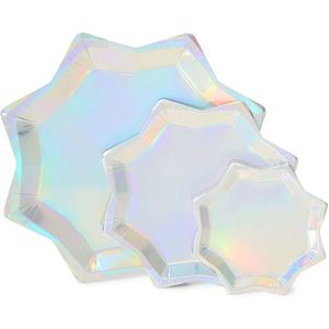 Modern Holographic Octagon Shaped Paper <b>Plate</b> Die-Cut Party Supplies for Tableware & Decorations Hot Selling - Product Image 3
