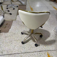 Silla de Esteticista para Salón de Belleza, Silla de Pedicura con Ruedas para Técnicos y Clientes de Spa de Uñas
