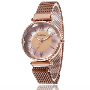 4110 Dropshipping orologio da polso da donna con cinturino magnetico con etichetta privata con Logo personalizzato a buon mercato con conchiglia di diamanti di lusso - Product Image 1