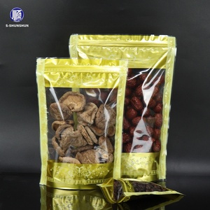 Tùy Chỉnh Rõ Ràng Phía Trước Moistureproof Vàng Trở Lại Nắp Kéo Ziplock Túi Gravure In Ấn Đứng Túi Cho Bao Bì Thực Phẩm Thức Ăn Vật Nuôi - Product Image 1