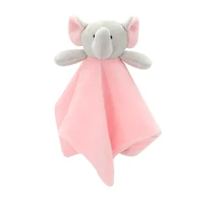 Gemi hazır yüksek kaliteli toptan özel tavşan fil bebek Doudou battaniye oyuncak yorgan bebek sevimli güvenlik örtüsü oyuncak