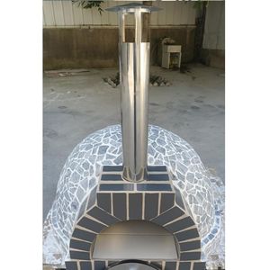 Four à pizza extérieur au bois, four à pizza en mosaïque bleue fait main pour la cuisson et la pâtisserie en plein air - Product Image 3