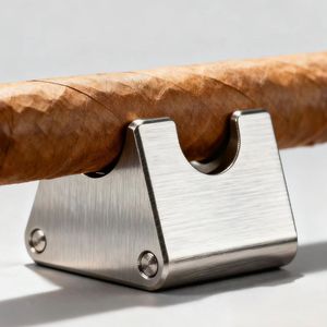 CNC Machining Service Custom Cigar <b>Accessories</b> Classic Custom Logo Metal Durable Portable Square Cigar Tube Holder <b>Display</b> Rack - Product Image 1