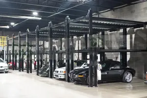 Vertical Storage Car Stacking System 4 Post 3 Level Outdoor Triple Car Stacker Parking Lift