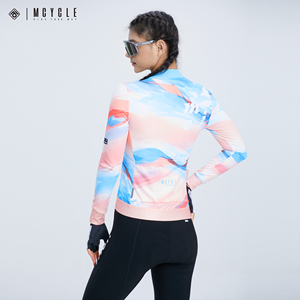 Mcycle OEM ODM Maillot thermique de cyclisme pour femmes Logo personnalisé Manches longues Vêtements d'<span class=keywords><strong>hiver</strong></span> en polaire respirante Vêtements de vélo - Product Image 6
