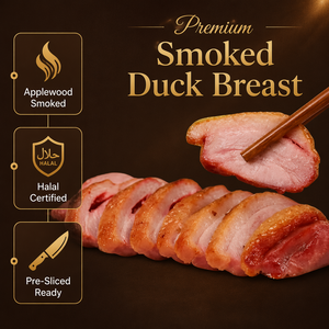 Poitrine <span class=keywords><strong>de</strong></span> <span class=keywords><strong>canard</strong></span> fumée premium Halal surgelée, fumée à froid au bois <span class=keywords><strong>de</strong></span> pomme, désossée, pré-tranchée, prête à servir, vente en gros, export - Product Image 4