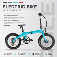 Vélo électrique pliable en fibre de carbone à 9 vitesses, batterie amovible 36V 250W, vélo électrique intelligent pour les trajets en ville