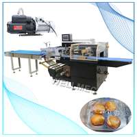 Machine d'emballage horizontale à film inférieur avec alimentation par film, 3 servomoteurs, scellage alternatif pour sacs plastiques