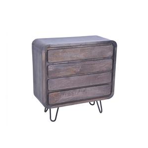 Gabinete rústico industrial vintage con almacenamiento, gabinetes con Acento indio, cómoda de 4 cajones, gabinete antiguo directamente de la India - Product Image 1