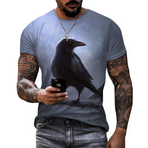 Raven Bird camicia stampata in 3D per uomo <span class=keywords><strong>2022</strong></span> animali camicia con stampa digitale per uomo personalizzata Unisex Over Print t-Shirt OEM e ODM - Product Image 5