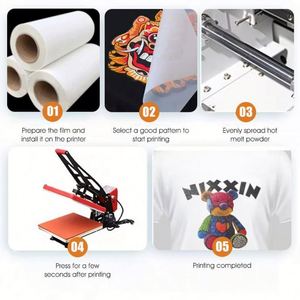 <b>PET</b> Film DTF Roll 30x100 Heat Press T Shirt Printing Direct Transfer White Cold Peeling for Clothing Application - Product Image 6