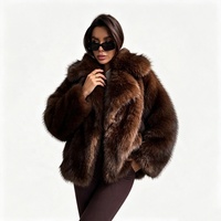 Veste en fausse fourrure épaisse et moelleuse Zeyu Premium pour femmes, grand col rabattu, marron, manteau chaud d'hiver, veste en fausse fourrure écologique pour femmes, ODM/OEM