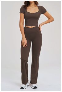 New Design Wholesale Women Yoga Set High Quality Gym Fitness Solid <b>Lace</b> Breathable for 2-Piece <b>Elastic</b> Waist Custom Sportswear - Product Image 4