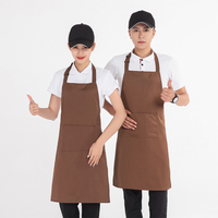 Tabliers de Travail de Cuisine Unisexe Professionnels en Gros avec Poches, Noirs Unis, pour Chefs et Serveurs, Logo Personnalisé