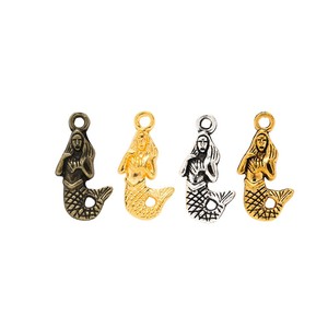 Conector de Aleación con Forma de Sirena Escamosa y Rizada para Diseño de Pulseras Costeras - Product Image 5