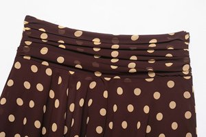 Minifalda de mujer 2026 con lunares, asimétrica, fruncida, de cintura alta, por encima de la rodilla, casual, elegante, vintage, tejida, para chica - Product Image 5