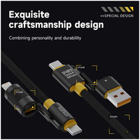 Nuevo 240W 4 en 1 Multifuncional Usb4.0 20Gbps Pd100w Zinc 5A Cable de carga rápida para Iphone 15 Android Notebook