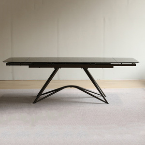 Tavolo <span class=keywords><strong>da</strong></span> <span class=keywords><strong>Pranzo</strong></span> Moderno di Lusso Personalizzabile, Allungabile, in Metallo <span class=keywords><strong>con</strong></span> Altezza Regolabile, Gambe in Legno, Design Rettangolare per 10 Persone, per <span class=keywords><strong>Soggiorno</strong></span> - Product Image 4