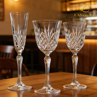 Verres à vin rouge Bordeaux ovales de conception européenne Lanques, fabriqués à la machine, compatibles lave-vaisselle pour la maison et l'hôtellerie