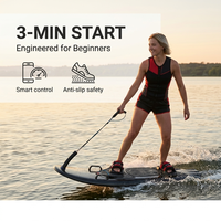 Planche de surf à moteur à essence à alimentation directe, jetboard à deux temps, embarcation nautique avec coque composite renforcée, attaches rouges et ailerons
