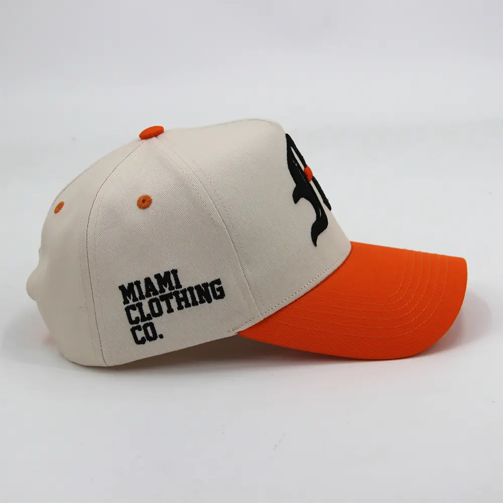 100% pamuklu kasket üreticisi özel 5 panel kavisli ağız yapılandırılmış beyzbol yuvarlak şapka kabartmalı logo ile