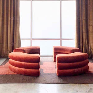 دائري الحديثة اللوبي جولة شكل أريكة قطيفة الأريكة دائرة شكل الأريكة أريكة بهو المعاصرة نصف جولة أريكة الاقسام - Product Image 2