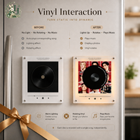 Lecteur CD NFC IVE personnalisé, aimant de réfrigérateur, DIY, 9 disques vinyles, décoration Coachella, veilleuse rotative