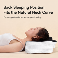 Oreiller papillon en mousse à mémoire de forme avec boutons de massage SPA, support ergonomique double hauteur pour le cou, idéal pour les dormeurs latéraux, ailes de protection des oreilles OEM/ODM