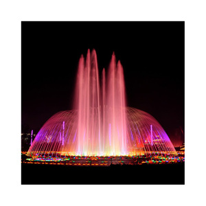 Al aire libre de dos capas <span class=keywords><strong>cascada</strong></span> decorativos ronda de música colorido luz fuente - Product Image 1