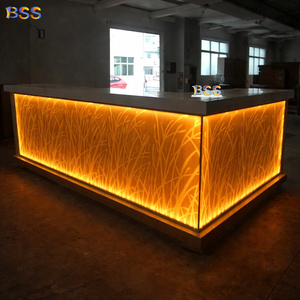 Barra de <span class=keywords><strong>Bar</strong></span> en Forma de L, Diseño Moderno y Contemporáneo, Personalizada, de Alta Gama, Gran Barra de <span class=keywords><strong>Bar</strong></span> de Acrílico y Mármol con Luces LED para Restaurante - Product Image 5