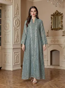 Nuevo Vestido de Tul Completo con Bordado Integral y Lentejuelas, Vestido Maxi de Alta Costura, Venta al Por Mayor de Fábrica - Product Image 3