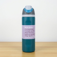 Bouteille d'eau sport isotherme en acier inoxydable bleu marine de 19 oz avec paille intégrée, poignée et bouchon à bec verseur – Idéale pour le cyclisme, les voyages et le fitness